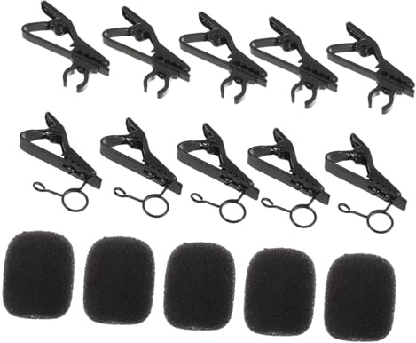 Alipis 18 Stück Teiliges Mic Tie Clips Set mit Schwammabdeckung Kompakte Metall mikrofon clips für Lavaliermikrofone Einfache Befestigung Geeignet für Bühne Konferenzen Online meetings