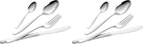 Lagostina Dalia set posate per 6 persone, Acciaio Inox 18/10, 24 pezzi, 6 Unità (Confezione da 2)