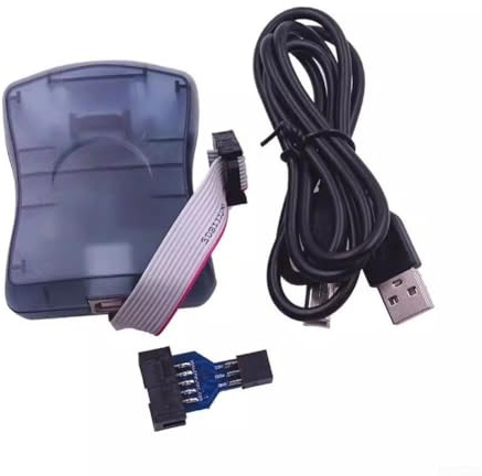 USB für avr ISP Programmer für Mikrocontroller - Hochgeschwindigkeits Download bis 12MHz - Kompatibel mit für avr Studio - Einstellbare für frequenz 50Hz-8MHz - Blaues ABS Gehäuse(STK500-adapter)