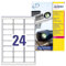 Avery L4773-20 Robuste Laseretiketten ( 24 Stück pro Blatt, 63,5 x 33,9 mm) 480 Etiketten weiß