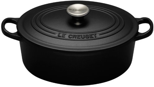 Le Creuset Cast Iron Oval Casserole, Satin Black, 29 cm
