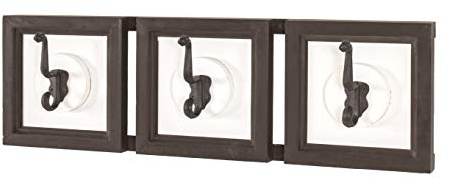HAKU Garderobenleiste braun, weiß, Massivholz, Metall - Maße: B 58 cm x H 18 cm x T 9 cm, Style: Industrial