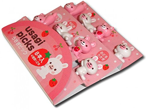 CuteZCute Bento 3D Food Pick, 8-Piece, Rabbit