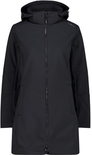 CMP - Parka da donna con cappuccio e zip, Nero, S