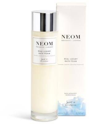 NEOM Organics London – Real Luxury Bath Foam (200ml) | Create Calm with 24 Pure Essential Oils, Delicious Scent