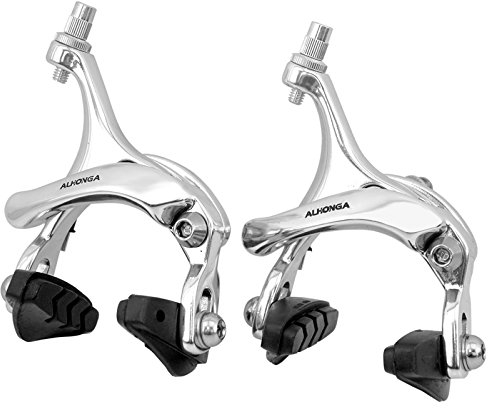 2899 Bremse für Rennrad oder Fixie, Hufeisenform, poliertes Aluminium, Silberfarben
