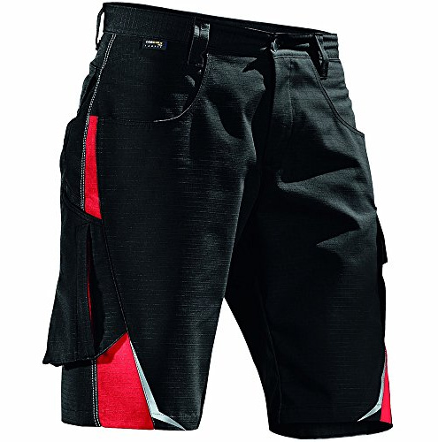 KÜBLER Workwear | Pulsschlag Arbeitsshorts | schwarz/mittelrot | Größe 54