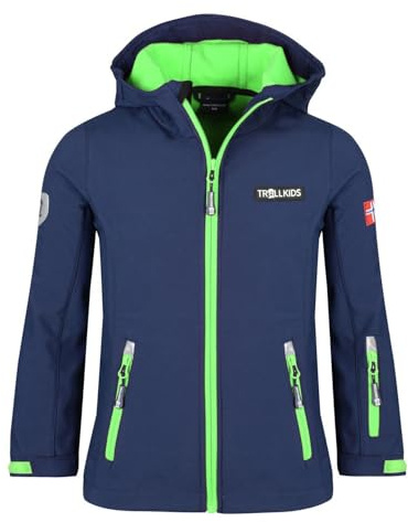 Trollkids Kids Oslofjord Jacket 110, Navy/Green