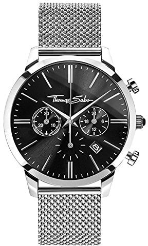 Thomas Sabo Herren Armbanduhr Rebel Spirit Chrono Chronograph Quarz Edelstahl WA0245-201-203-42 MM