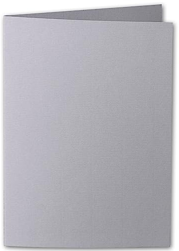 ARTOZ 25x DIN A5 Faltkarten - Graphit (Grau) gerippt 148 x 210 mm Klappkarten hochdoppelt - Blanko Doppelkarte mit 220 g/m² edle Egoutteur-Rippung