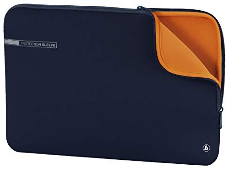 Hama Laptoptasche Neoprene mit Kratzschutz (Notebook Tasche für Damen und Herren, widerstandsfähige Laptophülle mit weichem Innenfutter, 40 cm, 15,6 Zoll) blau, orange