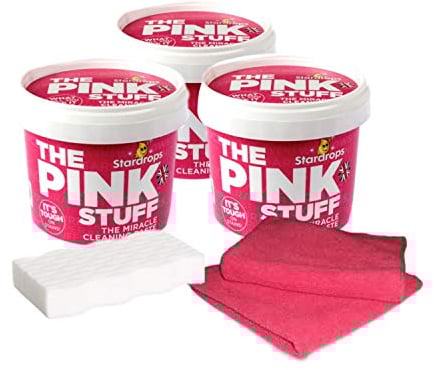 Pink Stuff Cleaner with Tough Microfiber Cloths and Magic Stain Eraser
