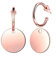 Feilok Damen Edelstahl Ohrringe Mode Ohrringe Kreis Metall Disc Cutout Ohrstecker mit Anhänger Geometrische Runde Ohrschmuck Rosegold