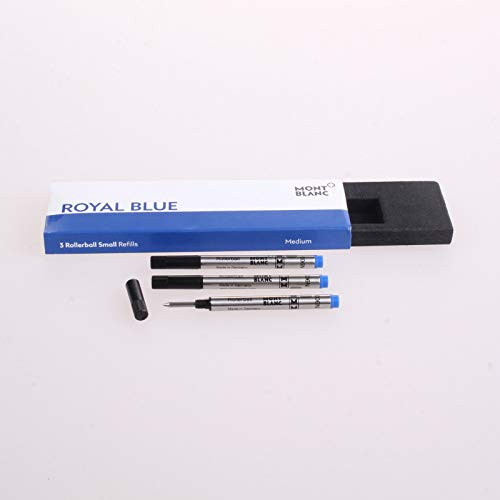 Montblanc 3x Tintenrollerminen Refill Small, Farbe Royal Blue, Mittel (M), 124505