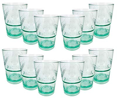 Bacardi Rum KUNSTSTOFF Glas - Gläser Set - 12x Kunststoff Gläser Mojito Longdrinkglas Cuba Libre Cocktail Bar