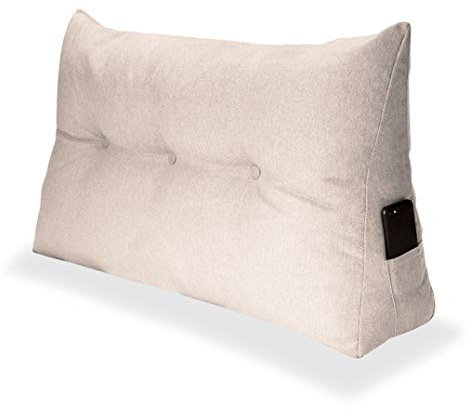 Comfort-Pur Kopfkissen Sofa Bett Keilkissen Dekokissen Zierkissen Ergokissen Rücklehnekissen dreieckig Produzent viele Größen (Ecru, 80 cm)