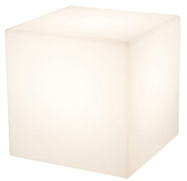 8 seasons design Shining Cube LED Würfel (43cm) weiß, E27, warmweißes Licht, Leuchtwürfel für außen und innen, Würfelleuchte als Deko, Tisch oder Hocker