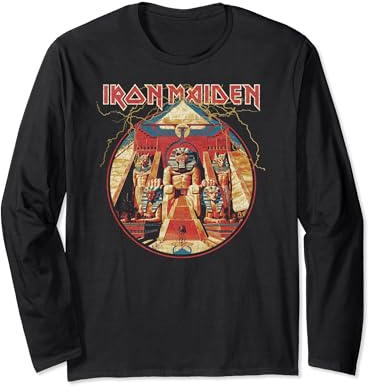 Iron Maiden - Powerslave Lightning Circle Long Sleeve T-Shirt