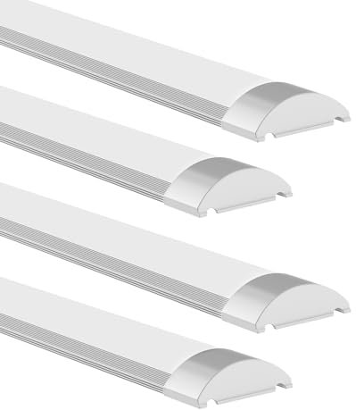 4pcs Réglette LED 115CM 40W - 4800lm 6500K Blanc Froid 47.24inch Plafonnier pour Garage, Atelier, Bureau, Chambre - Néon Sans Prise Ni Fil de Terre