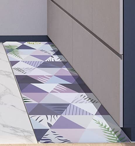 COMERCIAL CANDELA FELPUDOS Y ALFOMBRAS Alfombra de Cocina y Pasillo de Vinilo y Viscoelástica Antimanchas, Lavable | Base PVC Antideslizante y Aislante Diseño (45_x_180_cm, Hojas)