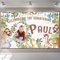 Happy Birthday Backdrop Background Banner Photo Personalised Animal jungle trees Sign Poster Fabric Party Decoration Supplies Kids Baby Children-1st 2nd 3rd 4th 5th…
