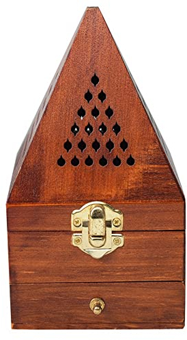 Wresetly Adlerholz Sandelholz Box Weihrauch RäUcherstäBchen Antiker Aromatherapie Kreative Pyramide Hohl RäUcher Dose