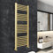 400mm (w) x 1200mm (h) Straight Brushed Brass Heated Towel Ladder Rail Bathroom Radiator - 1637 BTUs