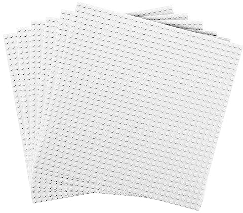 WYSWYG 6PCS Classic Base plates,10''x10'' Building Board Baseplate, Compatible with All Major Brands,White, (S003)