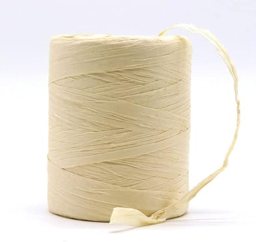 SEYUMI Baumwoll-Bastgarn, solides Garn zum Häkeln von Basttaschen, beliebtes Sommer-Bastband, DIY Handstricken von Bast-Strohhüten, 180 Meter