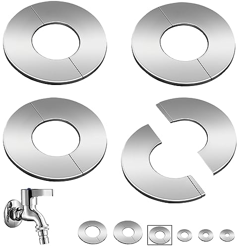 SWTYExt 4 Stück Heizungsrohr Rosette 43mm Rosetten Abdeckung Wasseruhr Abdeckrosette Edelstahl Rohrmanschetten Heizungsrohr Abdeckung Geteilte Rohrabdeckung Ventilkappe Rosette für Waschbecken Rohre