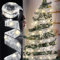 Weihnachtsband Deko, LED Weihnachtsbaum Band, Weihnachtsbaumschmuck, 5,5M Spitze Band Dekor für Weihnachten Garten Urlaub Party, Weihnachtsbaum Deko, LED Weihnachtsdeko für Innen Weihnachtsdekoration
