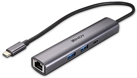 LINDY 43385 USB 3.2 Gen 2 Typ C Hub & Gigabit Ethernet Konverter