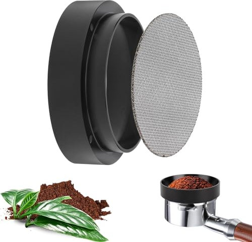 51mm Espresso Dosing Funnel and Stainless Steel Puck Screen, Magnetic Espresso Accessories Coffee Dosing Ring, Reusable Espresso Puck Screen Fits 51mm Portafilter Funnel, Reusable Strainers Tools