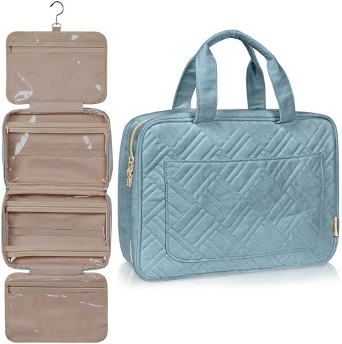 BOACAY Große Kulturbeutel für Damen, Mädchen, Kinder, Kulturtasche mit Henkel, Reise Kosmetiktasche zum Aufhängen, Schminktasche, Waschtasche