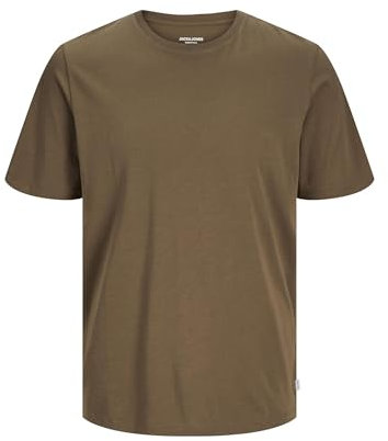 JACK & JONES Men's Jjeorganic Basic Tee Ss O-Neck Noos T-Shirt, Canteen, S