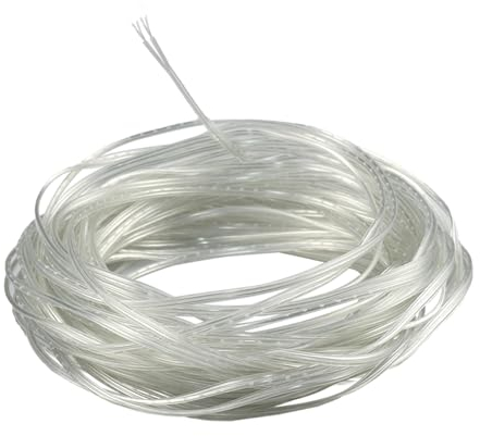 ZoZoMaiy Cavo elettrico in PVC da 15 m, trasparente, a 2 fili, 28 AWG, trasparente, cavo di alimentazione trasparente, diametro esterno 1,6 x 3,2 mm, per luci