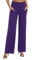EXCHIC Damen Leichtgewicht Elastisch Hohe Taille Hose Casual Weite Bein Dehnbar Lounge Hosen mit Taschen (L, Violett)