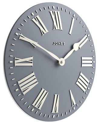 JONES CLOCKS® Strand Wanduhr | Moderne Klassische Konvexe Uhr | 30cm | Französische Marine | Römische Zahlen | Ideal für küche, Wohnzimmer, büro oder Schlafzimmer