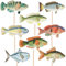 20pcs Fishing Cupcake Topper, Baby Shower Gone Fishing Party Decorations, Bass Party Picks Cake Toppers for Fisherman Themed Birthday Retirement Fishing Tournament Cake Decor