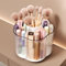 360° Rotating Makeup Organiser Makeup Brush Holder with 6 Compartments,Rotating Brush Organiser,Desk Organiser for Cosmetics, Nail Polish, Art Supply, Bathroom Vanity Desktop Organizer(Clear)