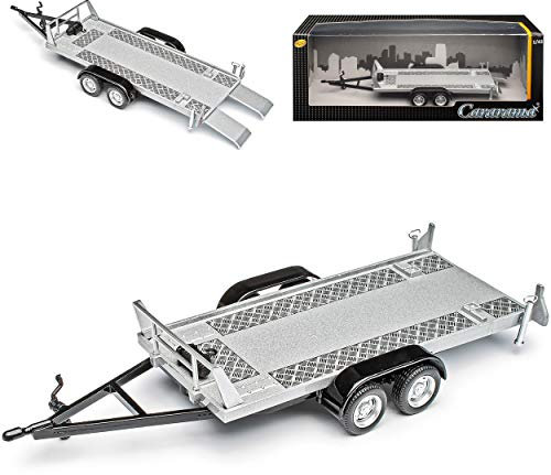 Generisch Anhänger für Autotransport mit ausfahrbarem Auffahrrampen und Doppelbereifung 1/43 Cararama Modell Auto