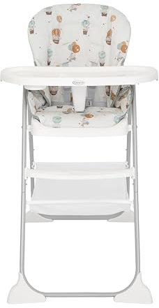 Graco - SnackEase Seggiolone con chiusura rapida, reclinabile, da 6 mesi fino a circa 3 anni (max 15 kg), fantasia Up & Away