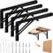 TEGOVE 4 Piezas Escuadras Abatibles,Escuadras para Estanterias,Soporte de Estante Plegable Pared Soporte de Estante,Soporte Estantería Plegable Metal para Cocina,Oficina,Mesa-Negro