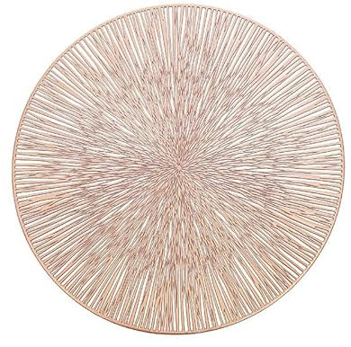 Napperons Ronds dorés, Lot de 6 Sets de Table en Vinyle, 15 Pouces, lavables(Color:Rose Gold)