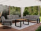 MKS MEBLE Gartenmöbel Metall wetterfest, Outdoor Möbel Sitzgruppe, Gartenmöbel Set 7 Personen, Lounge Sofa Outdoor 3 Sitzer, Gartenlounge Set mit Esstisch, Lounge Sessel Garten, Hellgrau - ELBA 3