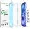 amFilm OneTouch 2+2 Pack Compatible with iPhone 16 Plus Screen Protector 6.7 Tempered Glass and Camera Lens Protector, Premium Easiest Installation Kit 9H, Case Friendly Anti-Scratch HD