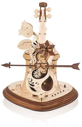 Cuteefun 3D Holz Puzzle, Cello Spieluhr mit Bluetooth Lautsprecher, Mechanische Modellbausätze für Erwachsene zum Bauen, Mechanischer Bausatz aus Holz, Geburtstag Valentinstag Weihnachten Geschenk