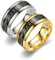 Daesar Ringe Hochzeit Set 2 Ringe, Partnerringe Personalisiert 8MM mit Sternenhimmel Motiv Verlobungsringe Paar Freundschaftsringe Wolframcarbid für 2 Gold Gr.72 (22.9)& Silber Gr.51 (16.2)