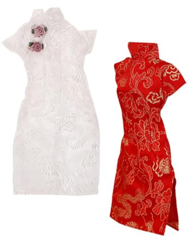 Alasum 2St Puppe Cheongsam Kinder Puppen kinderpuppe детские игрушки kinderknallzeug Toys zarte Puppenkleidung Puppe chinesischer Cheongsam austauschbare Puppenkleidung Stoff