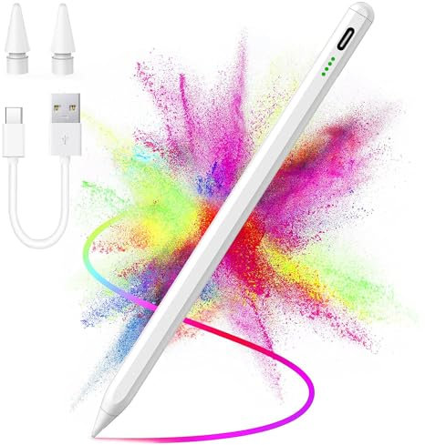Stylus Stift für iPad Apple 2018-2024,Stylus Pencil Pixelgenaue Präzision, Neigungssensitivität,zum Notizenmachen und eichnen,Kompatibel iPad 10/9/8/7/6, iPad Pro 12.9/11/Air 5/4/3/Mini 6/5